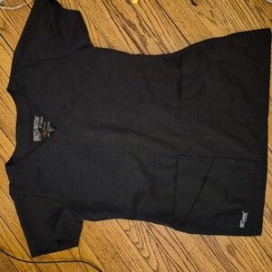 Greys Anatomy small black scrub top. Front pockets one double pre-loved V-neck